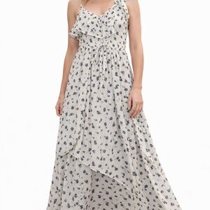 Abercrombie & Fitch Summer Dress Womens Size Small Romantic Floral Ruffle Maxi